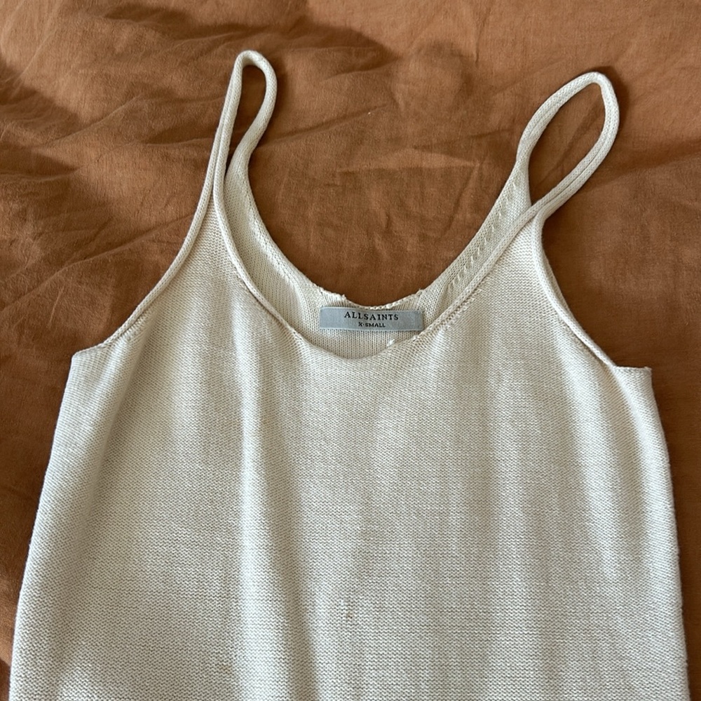 Knit cream mid length All Saints cream dress